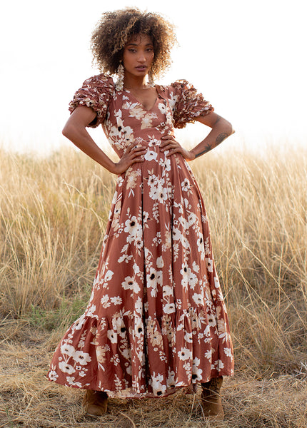 Danbury Dress in Rust Floral – Joyfolie